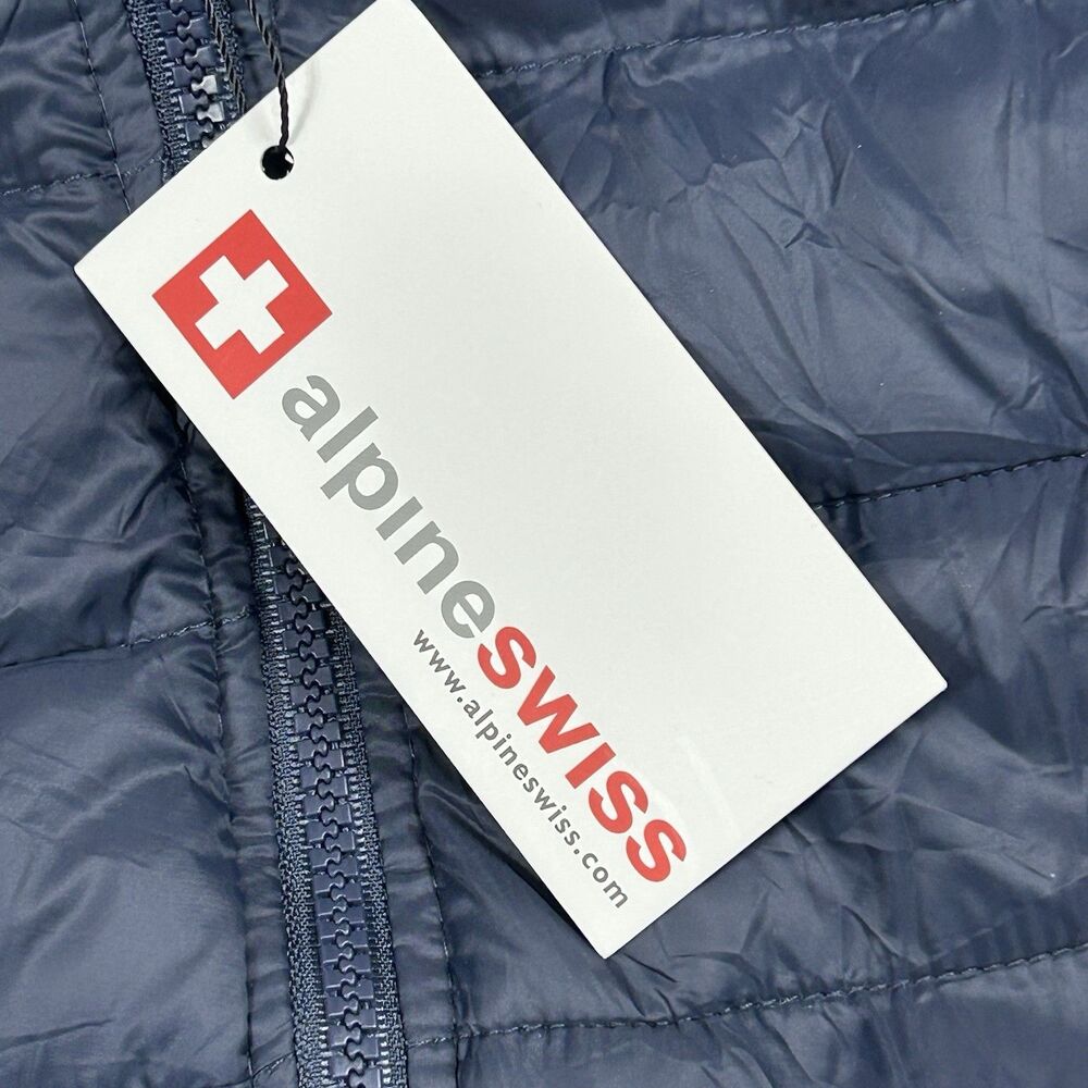Alpine Swiss Mens XXL Clark Lightweight Puffer Vest Jacket Navy Outdoor Ski - Picture 5 of 13